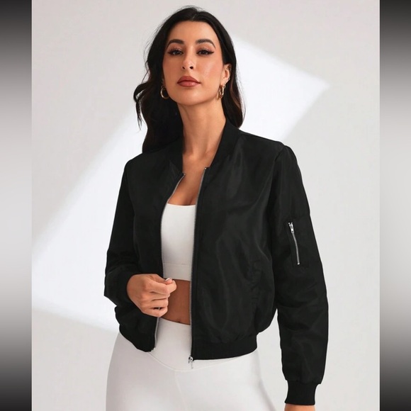 Medium Black Bomber Jacket - Picture 3 of 3